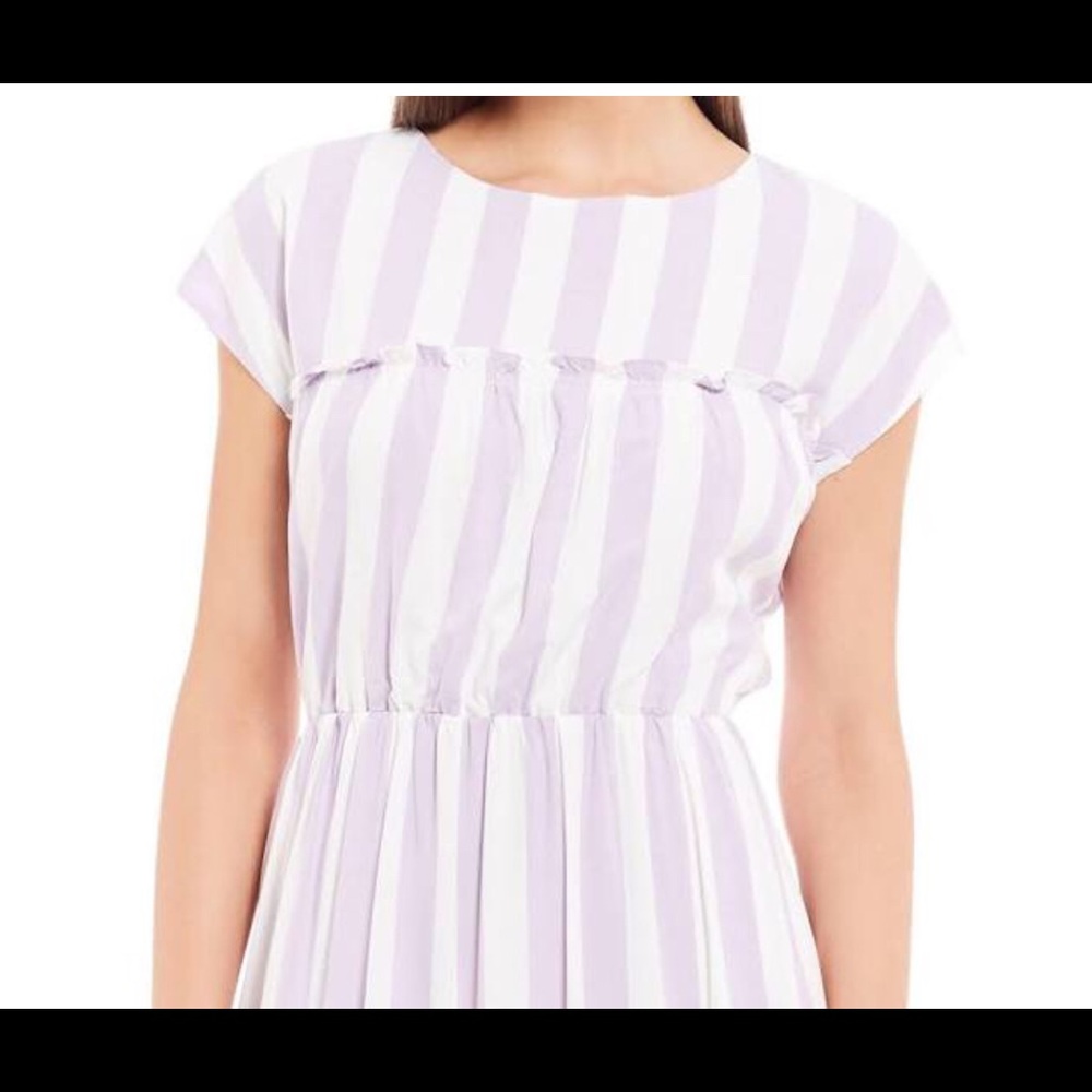 Cremieux lavender cottagecore woman’s stripe dress